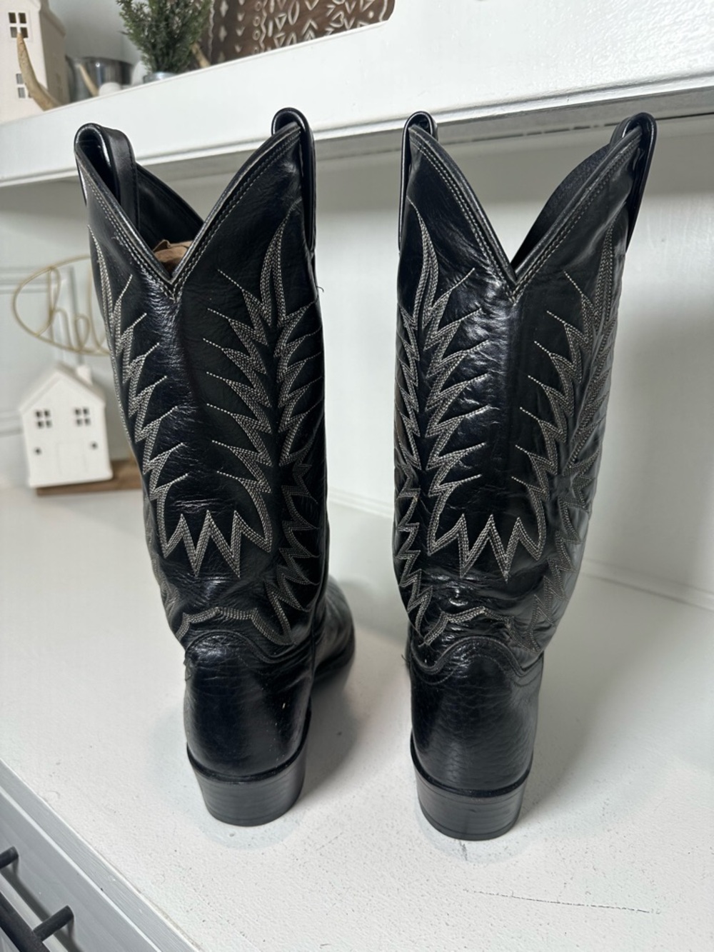 Vintage Dan Post Western Boots Womens 9.5 Brown Leather Cowboy Classic USA - Picture 6 of 9